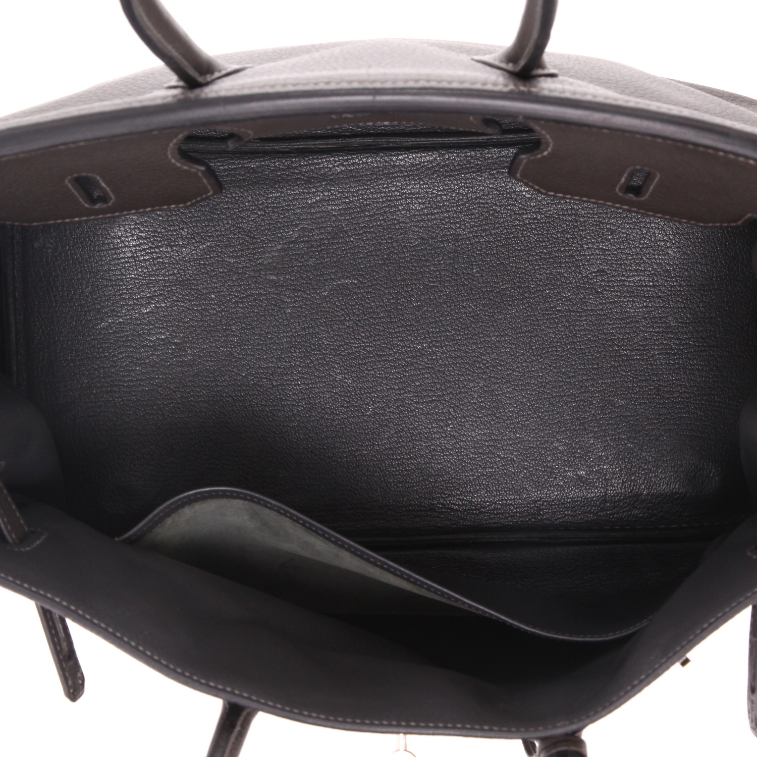 Sac à main Hermès  Birkin 35 cm en cuir taurillon clémence gris Graphite - Detail D3