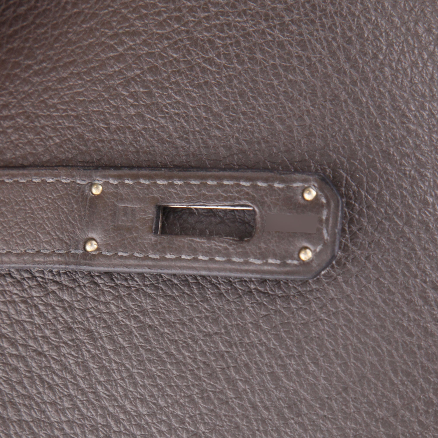 Bolso de mano Hermès  Birkin 35 cm en cuero taurillon clémence gris Graphite - Detail D4