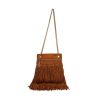 Saint Laurent   handbag  in brown suede  and brown raphia - 360 thumbnail