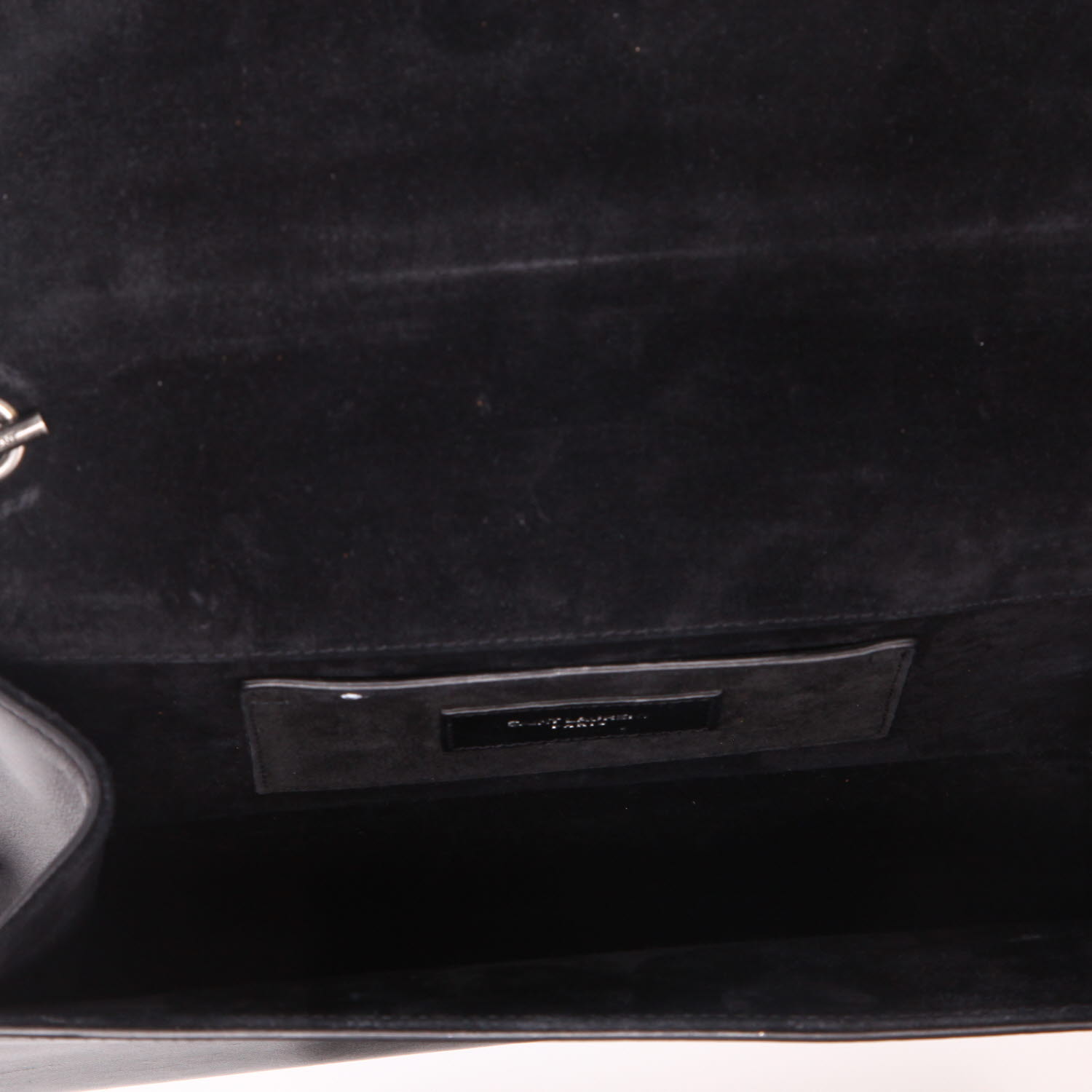 Sac bandoulière Saint Laurent  Kate en cuir lisse noir - Detail D3