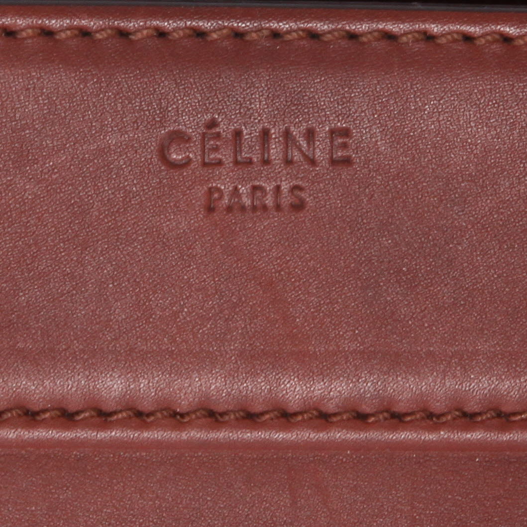 Celine  Phantom shopping bag  in burgundy leather - Detail D2