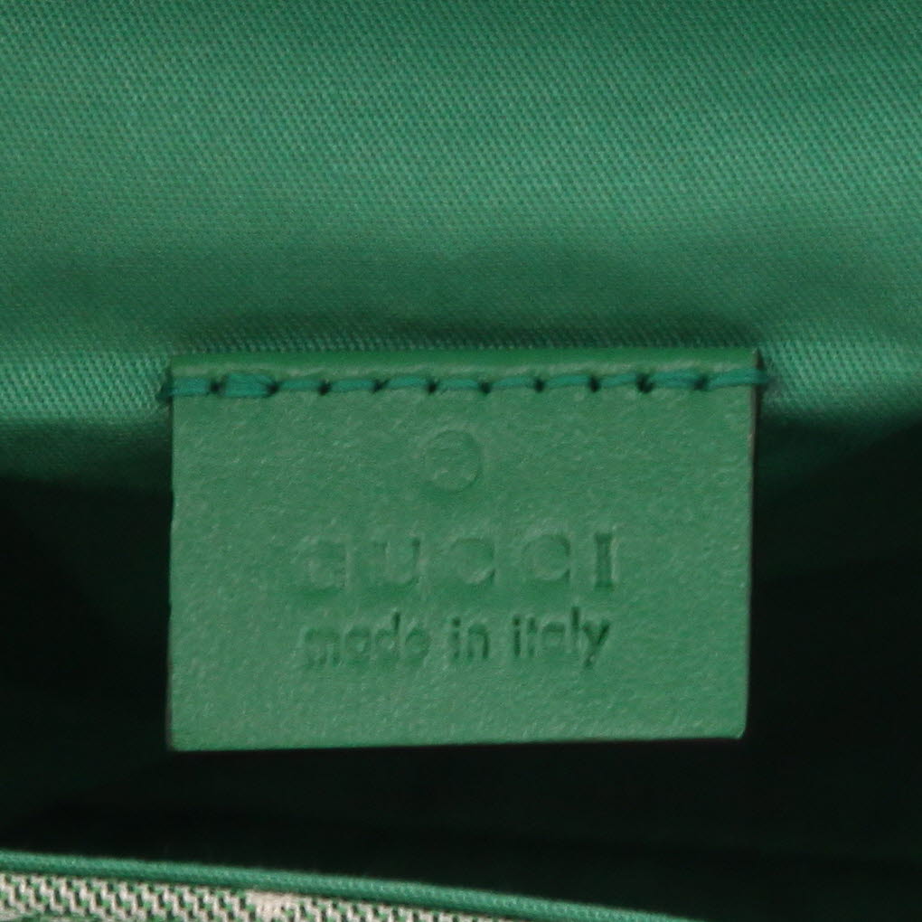 Borsa a tracolla Gucci  Messenger in tela e pelle verde - Detail D2