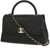 Chanel  Coco Handle mini  shoulder bag  in black quilted grained leather - 00pp thumbnail