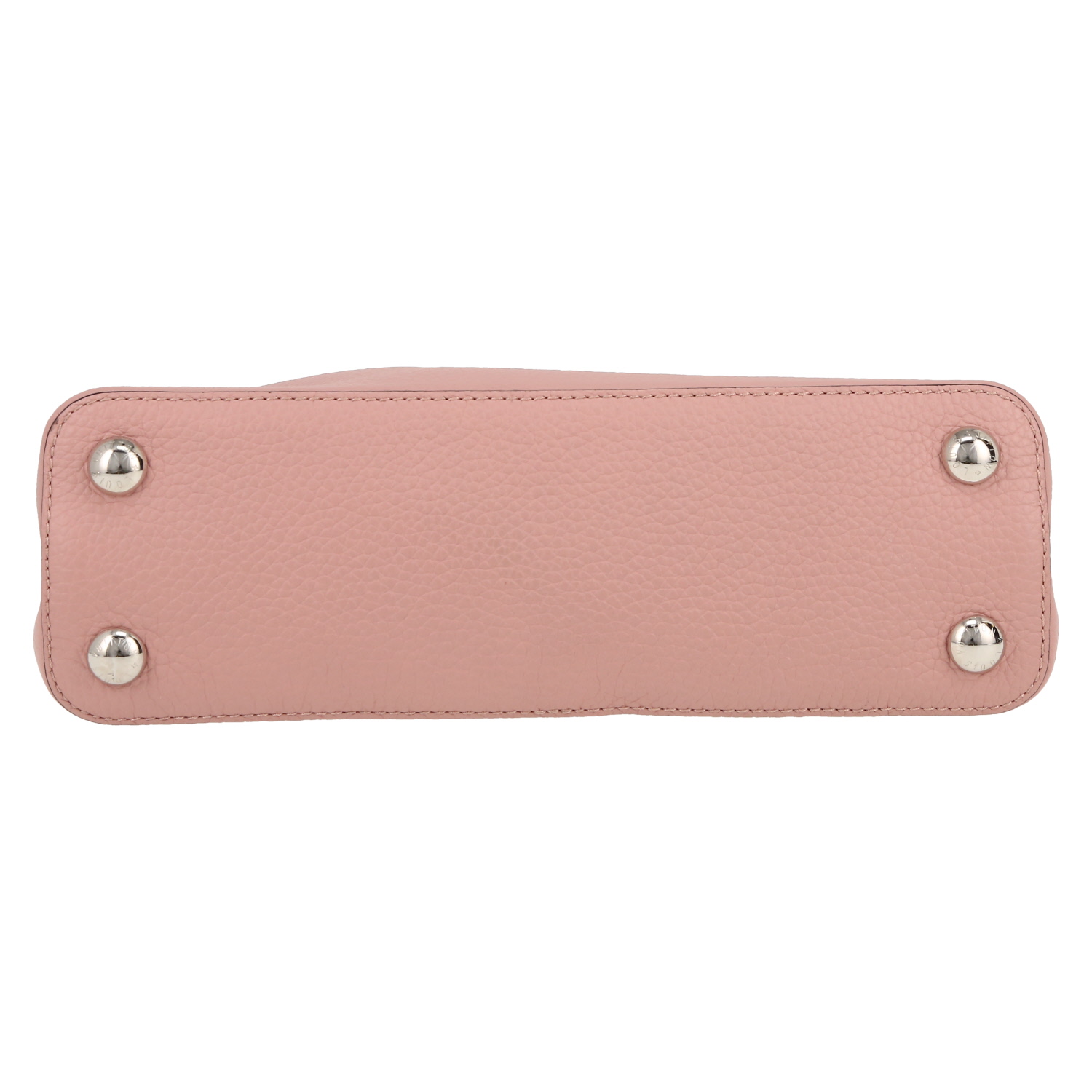 Bolso bandolera Louis Vuitton  Capucines BB en cuero granulado rosa - Detail D1