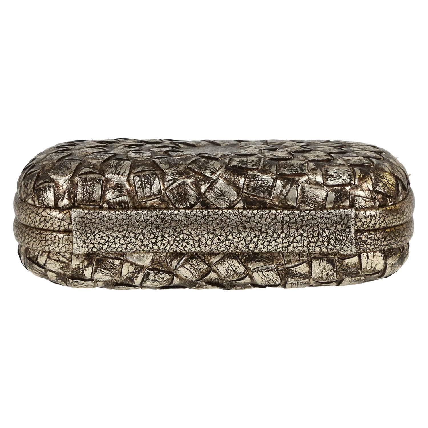 Bottega Veneta  Knot pouch  in golden brown braided leather - Detail D1