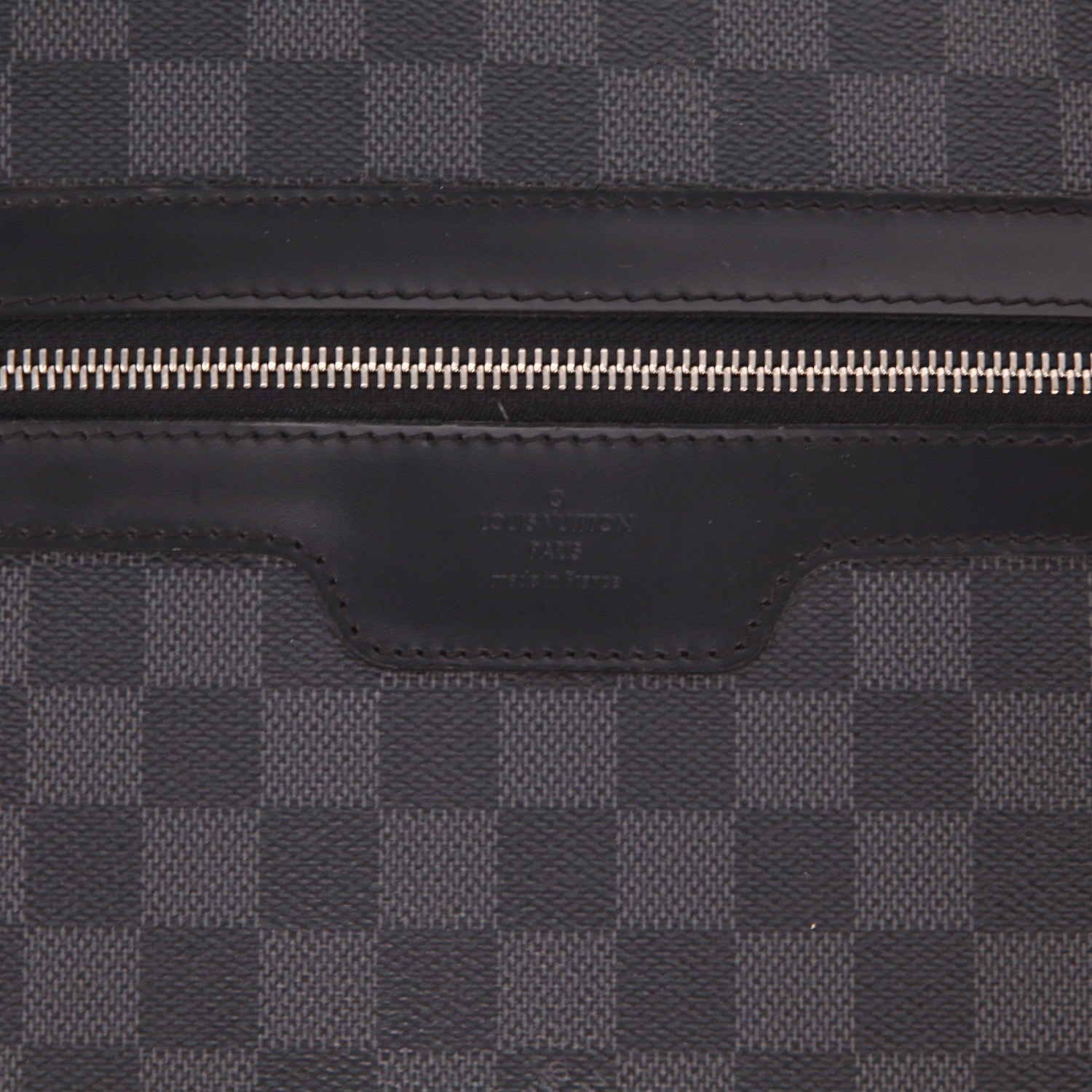 Valise Louis Vuitton  Pegase en toile damier grise et cuir noir - Detail D2