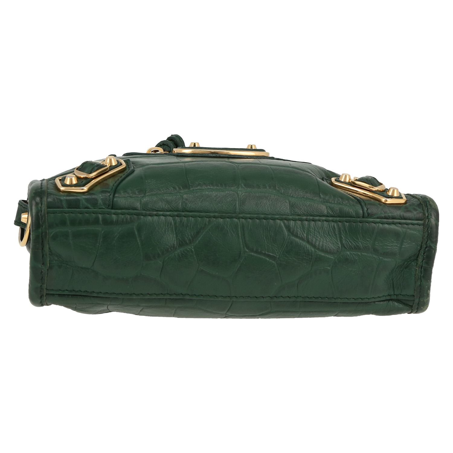 Balenciaga  City mini  handbag  in green leather - Detail D1