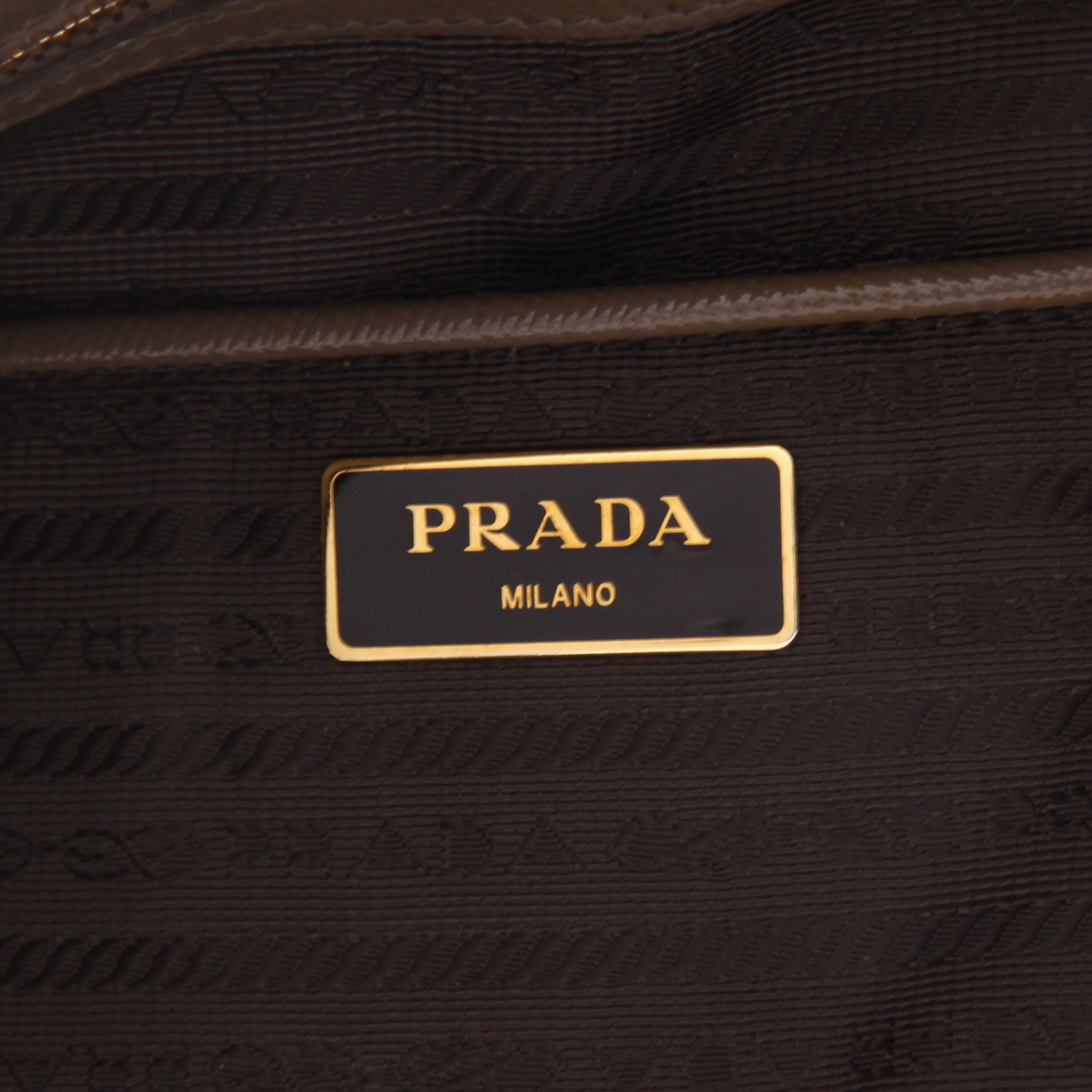 Bolso de mano Prada  Promenade en charol verde aceituna - Detail D2