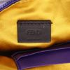 Bolso bandolera Fendi  Baguette mini  en lona y cuero violeta - Detail D2 thumbnail