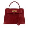 Bolso de mano Hermès  Kelly 28 cm en aligátor rojo Vif - 360 thumbnail