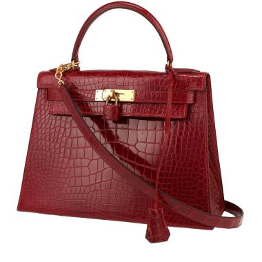 Sac à main Hermès  Kelly 28 cm en alligator rouge Vif