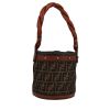 Fendi   handbag  in brown logo canvas  and brown leather - 360 thumbnail