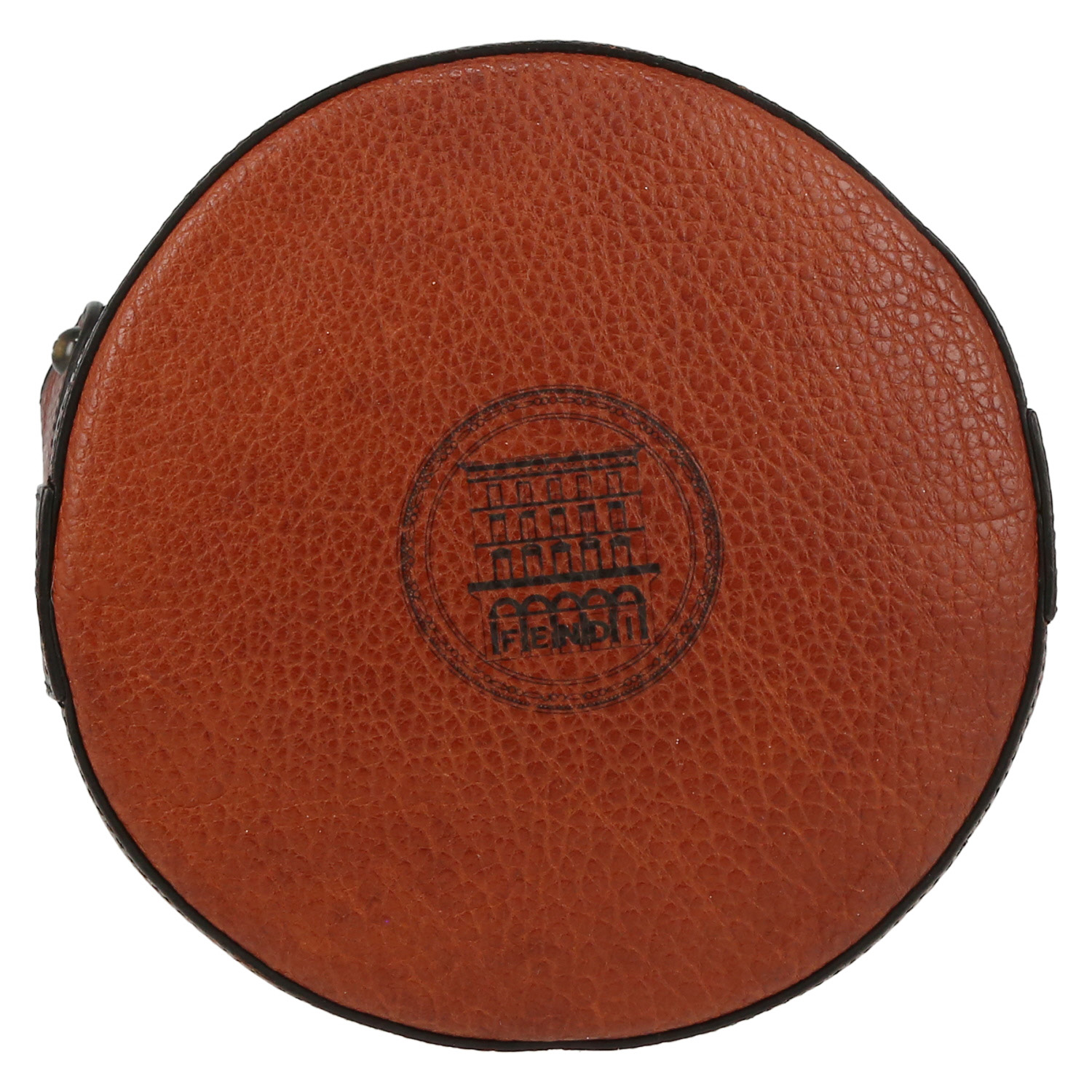 Fendi   handbag  in brown logo canvas  and brown leather - Detail D1