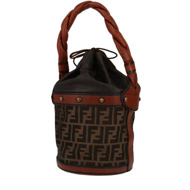 Borsa Fendi   in tela siglata marrone e pelle marrone