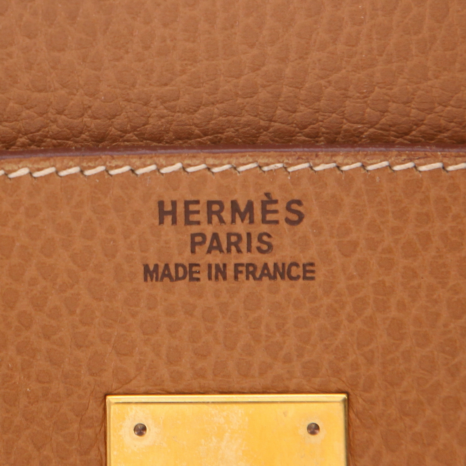 Borsa Hermès  Birkin 40 cm in pelle Ardenne gold - Detail D2