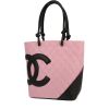 Chanel  Cambon shopping bag  in pink and black quilted leather - 00pp thumbnail