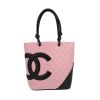 Chanel  Cambon shopping bag  in pink and black quilted leather - 360 thumbnail