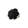 Chanel Camelia medium model ring in yellow gold and onyx - 00pp thumbnail