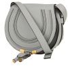 Chloé  Marcie mini  shoulder bag  in grey blue grained leather - 00pp thumbnail