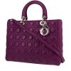 Dior  Lady Dior large model  handbag  in purple leather cannage - 00pp thumbnail