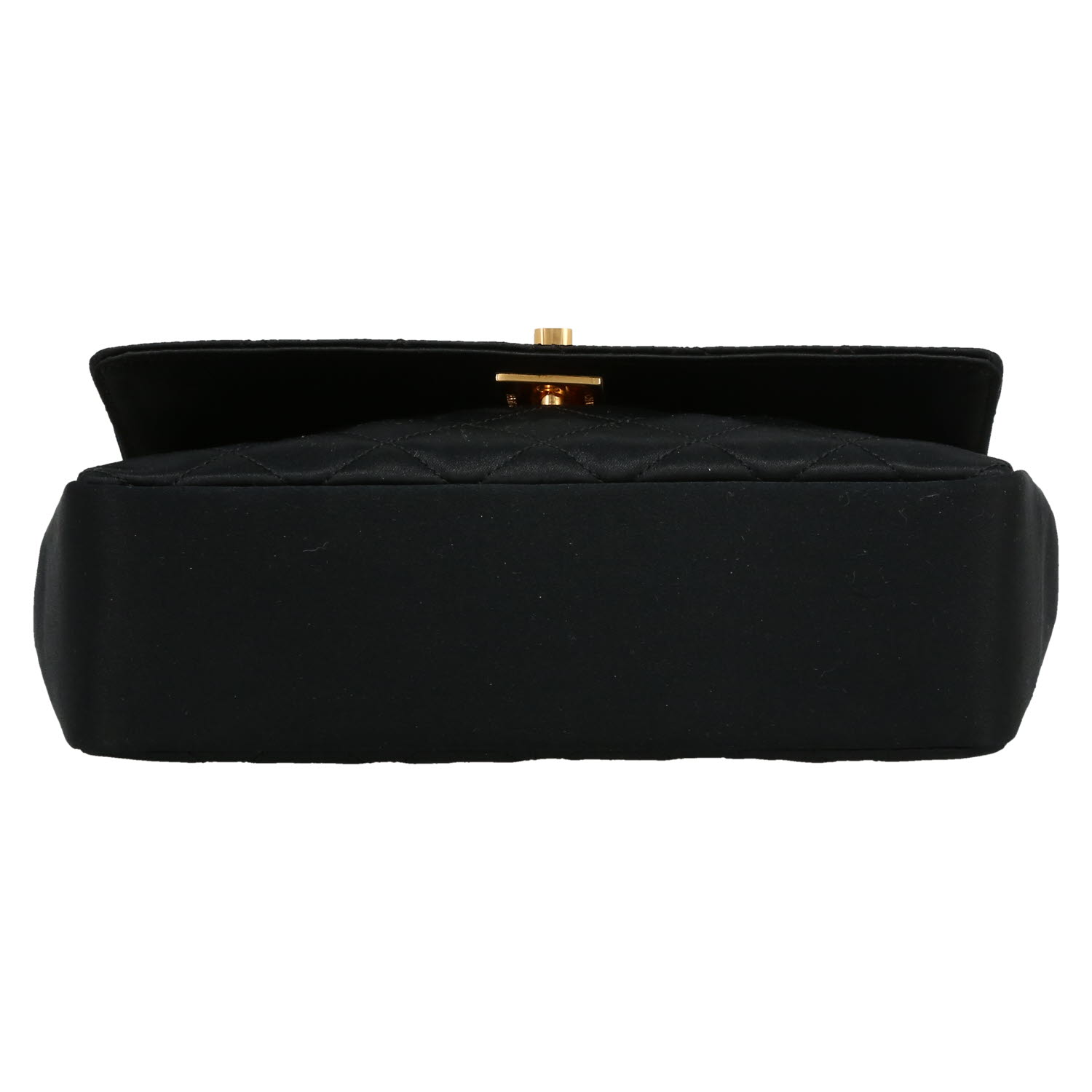 Chanel  Vintage shoulder bag  in black satin - Detail D1