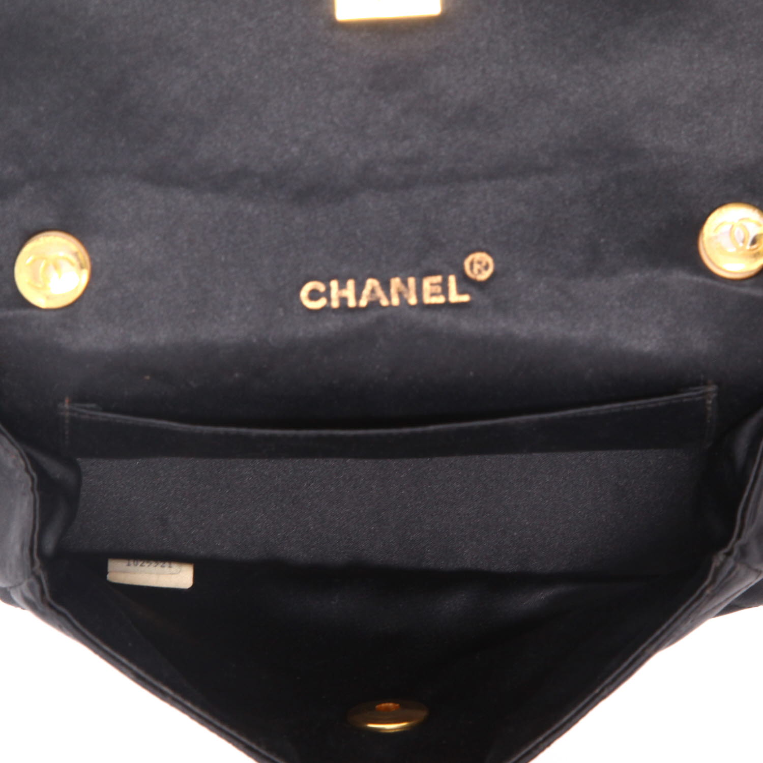 Borsa a tracolla Chanel  Vintage in raso nero - Detail D3