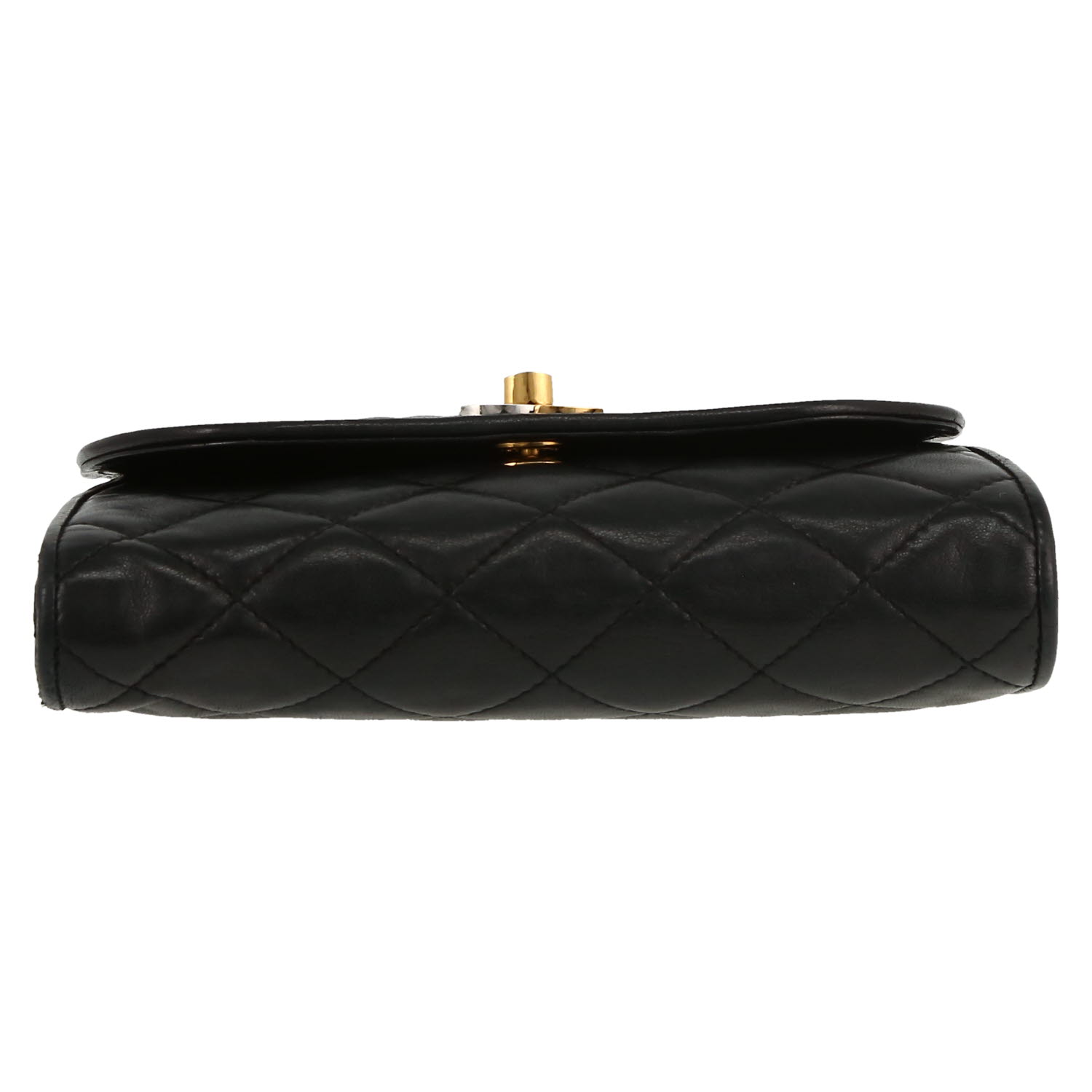 Chanel  Vintage handbag  in black quilted leather - Detail D1