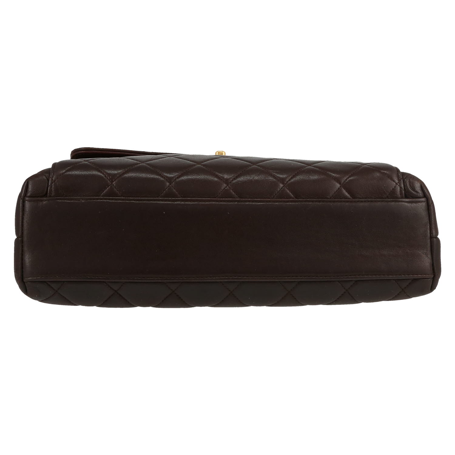 Chanel  Vintage handbag  in brown quilted leather - Detail D1
