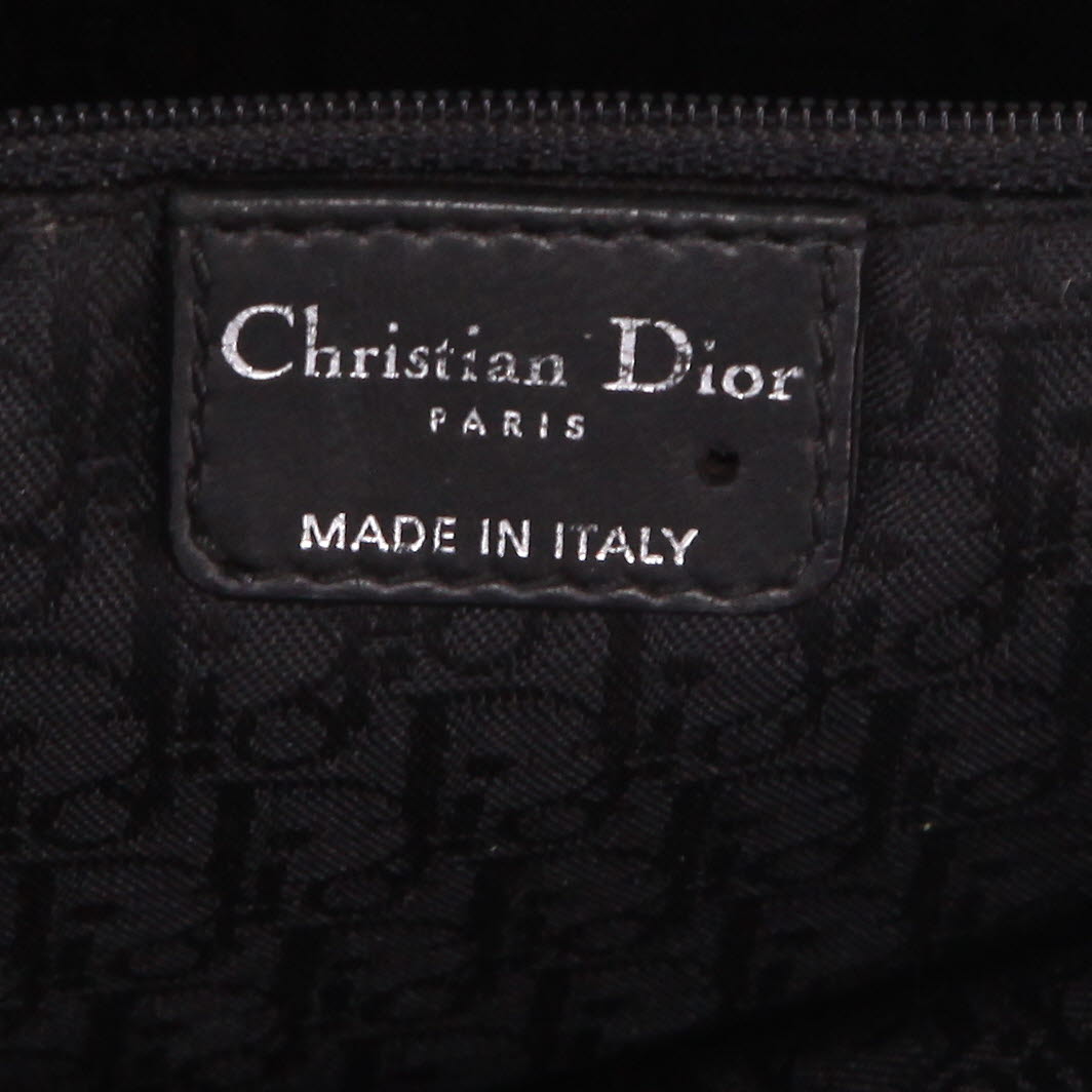 Dior  Plissé handbag  in black leather - Detail D2