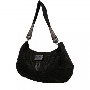 Dior  Plissé handbag  in black leather