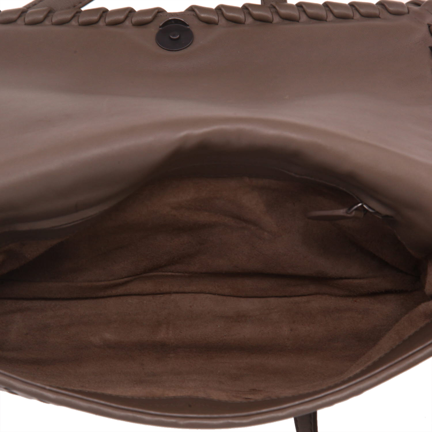 Sac bandoulière Bottega Veneta   en cuir tressé taupe - Detail D3