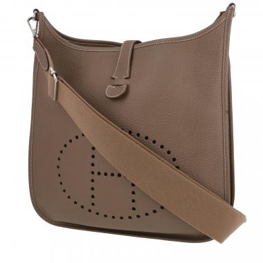 Bolso bandolera Hermès  Evelyne en cuero togo marrón etoupe