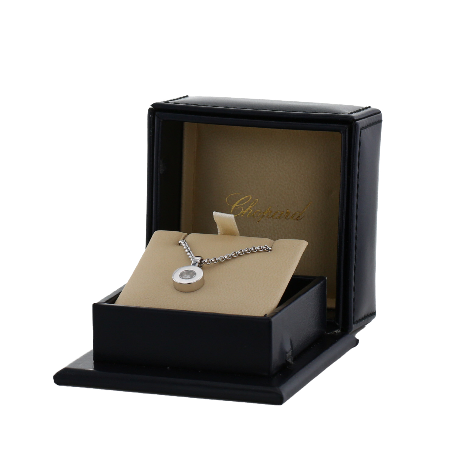 Ciondolo Chopard Happy Diamonds in oro bianco e diamante - Detail D2