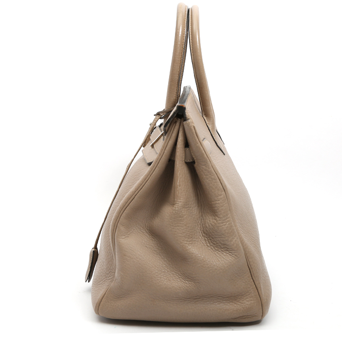 Sac à main Hermès  Birkin 35 cm en cuir togo gris-tourterelle - Detail D6
