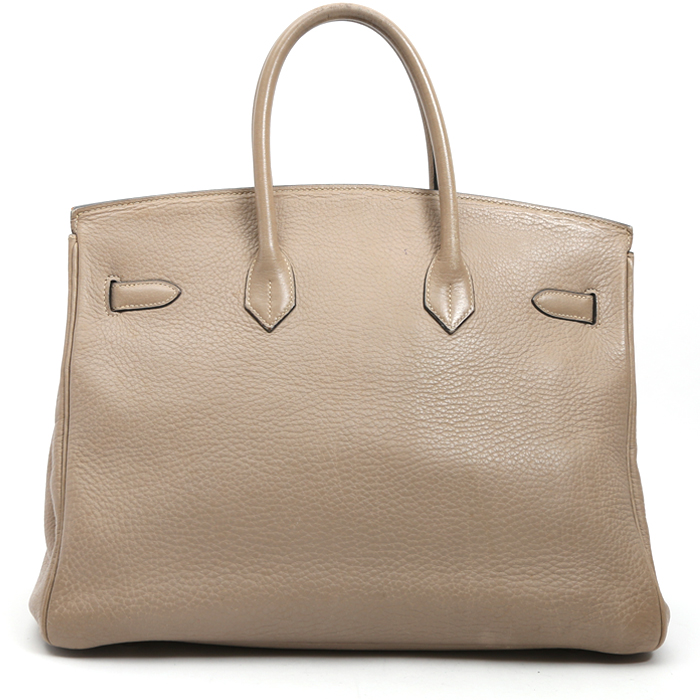 Hermès  Birkin 35 cm handbag  in tourterelle grey togo leather - Detail D8