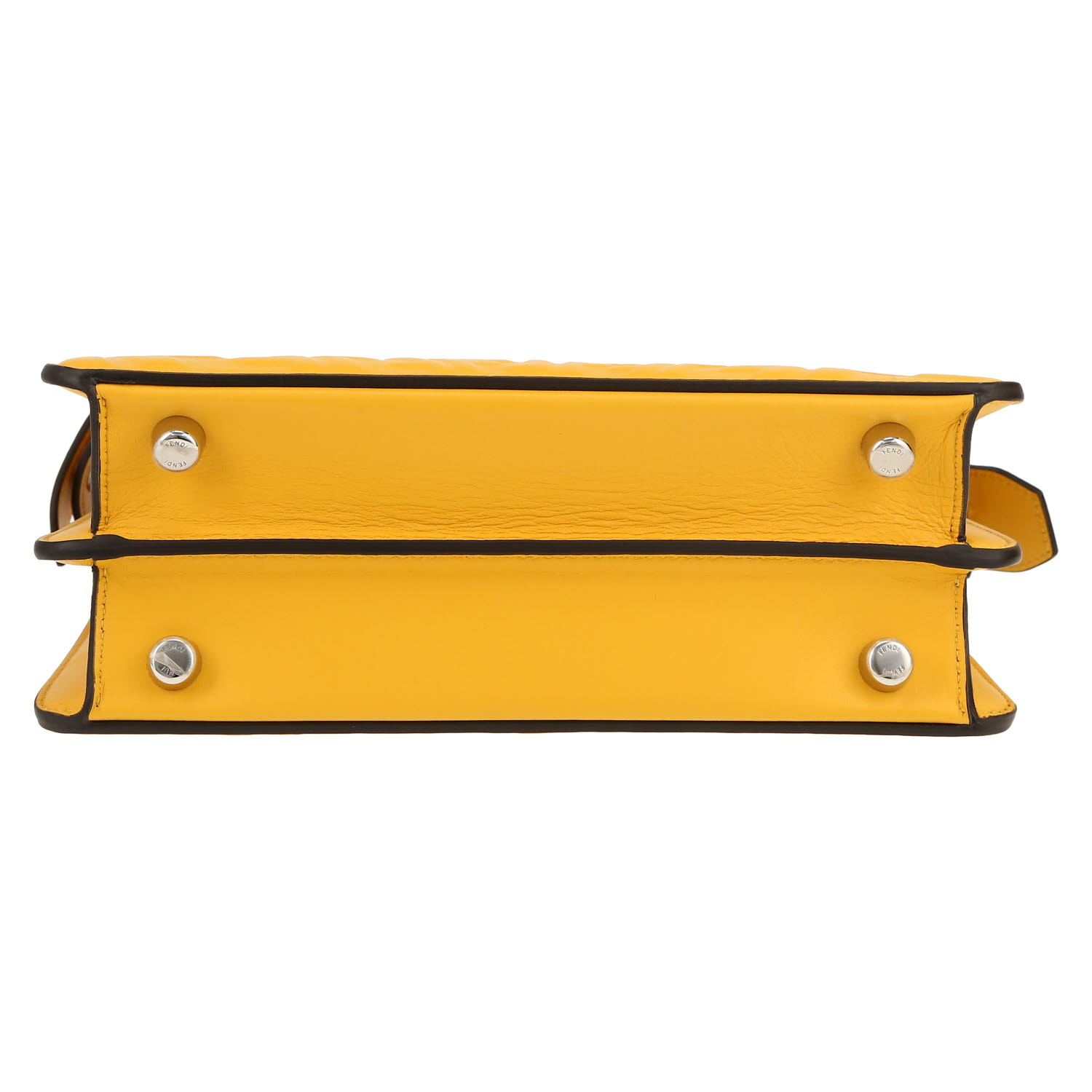 Fendi  Vertigo shoulder bag  in yellow monogram leather - Detail D1