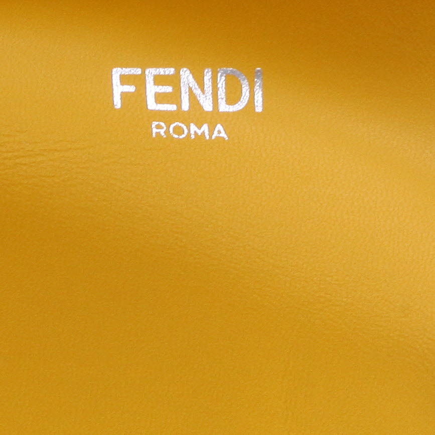 Sac bandoulière Fendi  Vertigo en cuir monogram jaune - Detail D2