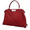 Fendi  Peekaboo Selleria medium model  shoulder bag  in red grained leather - 00pp thumbnail