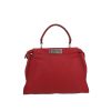 Fendi  Peekaboo Selleria medium model  shoulder bag  in red grained leather - 360 thumbnail