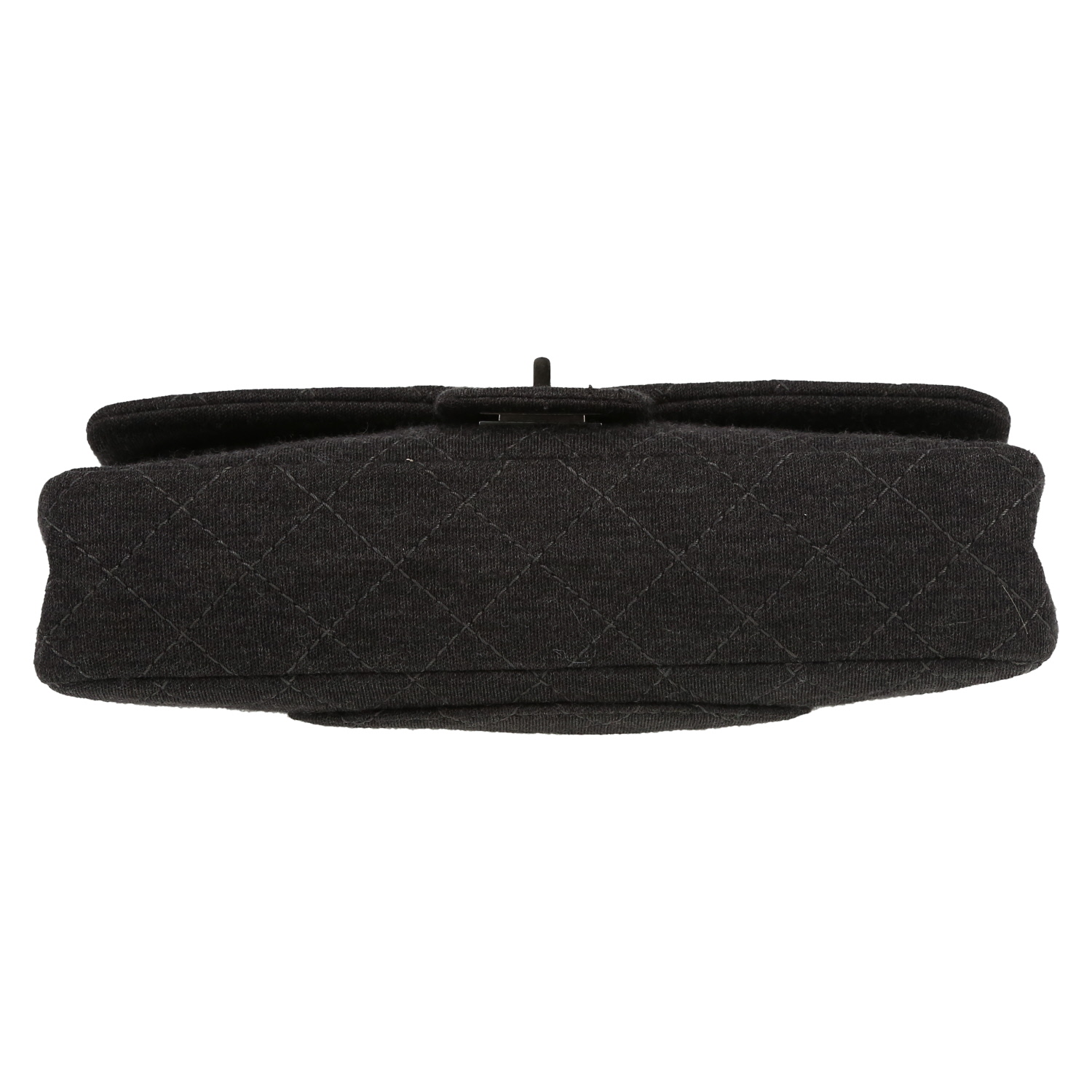 Sac à main Chanel 2.55 petit modèle  en jersey gris - Detail D1