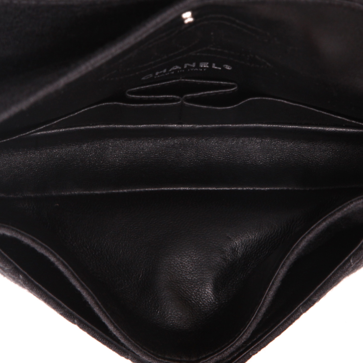 Borsa Chanel 2.55 modello piccolo  in jersey grigio - Detail D3