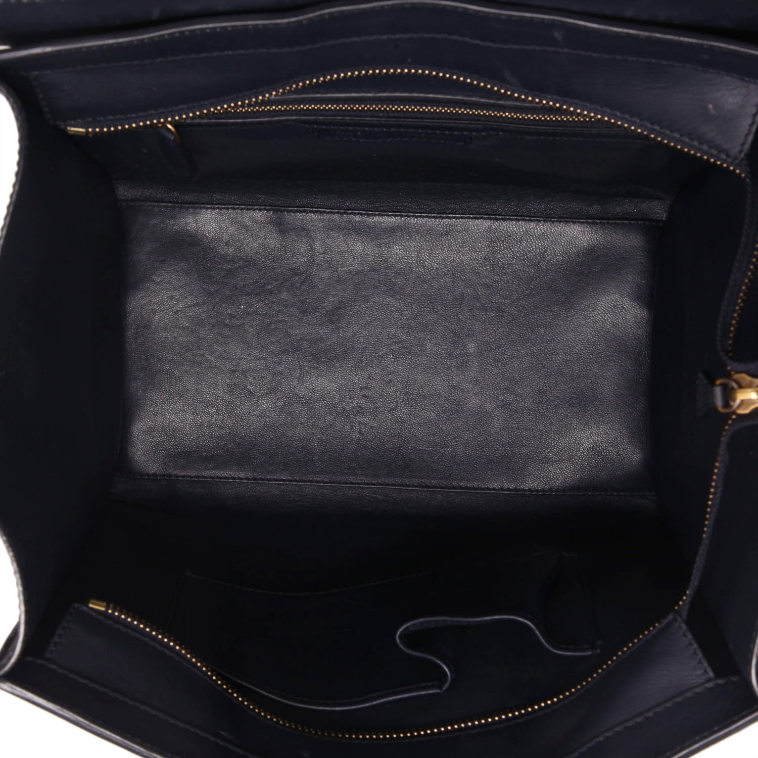Borsa Celine  Luggage modello medio  in pelle blu marino - Detail D3