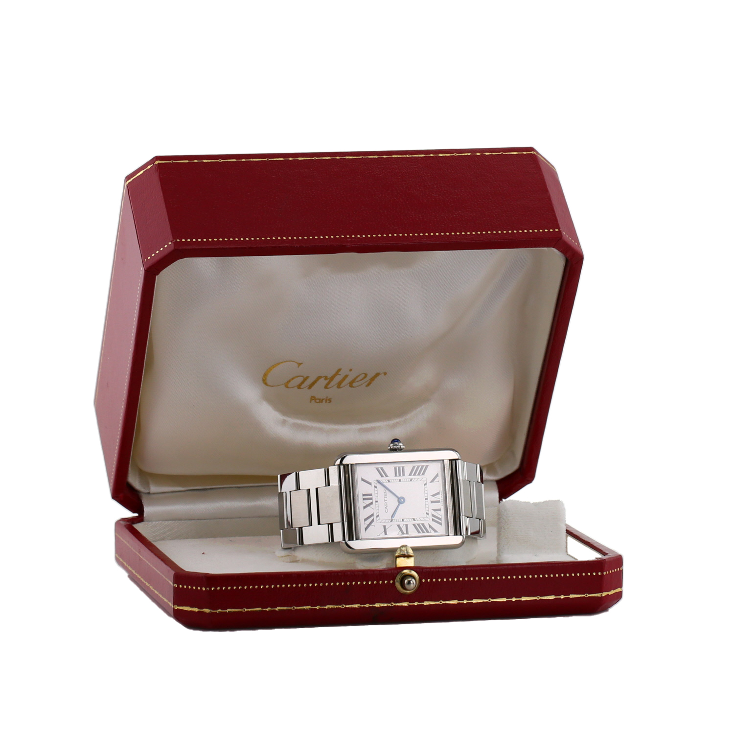 Cartier Tank Solo  in stainless steel Ref: Cartier - 2715  Circa 2000 - Detail D2