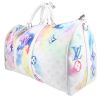 Louis Vuitton  Keepall Editions Limitées travel bag  in multicolor monogram canvas  and white leather - Detail D2 thumbnail