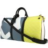 Bolsa de viaje Louis Vuitton  Keepall 50 en cuero Monogram negro, blanco amarillo y azul - 00pp thumbnail