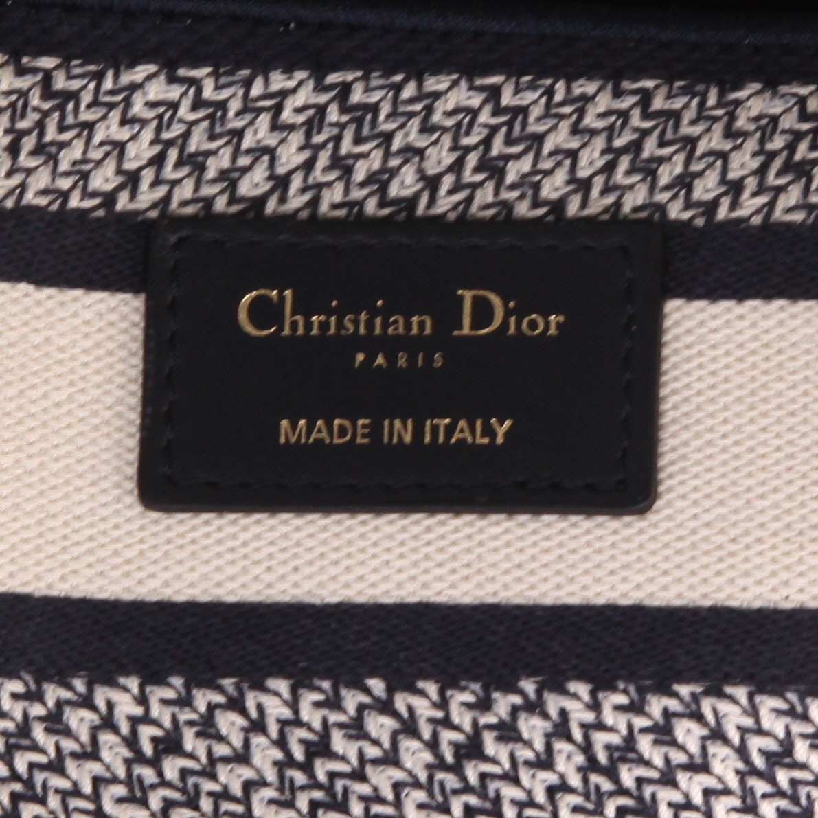 Dior  Lady Dior handbag  in blue and white canvas - Detail D2