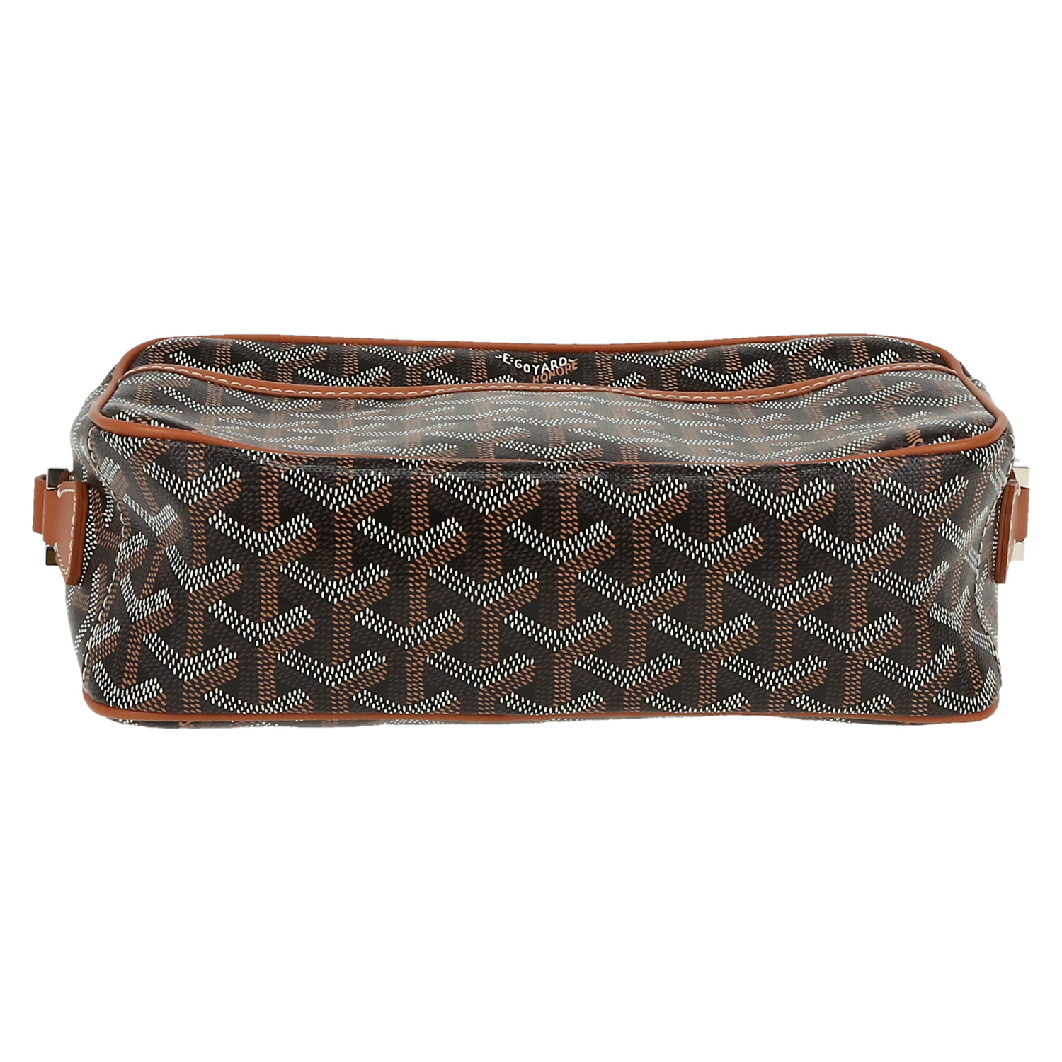 Bolso bandolera Goyard  Cap vert en tela Goyardine negra y cuero marrón - Detail D1