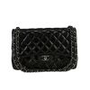 Chanel  Timeless Jumbo handbag  in black patent quilted leather - 360 thumbnail