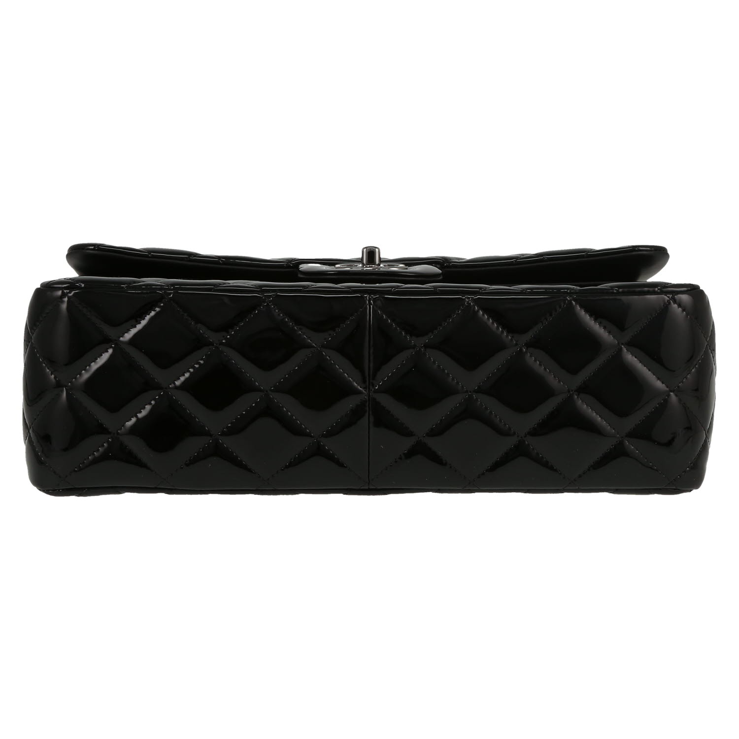 Borsa Chanel  Timeless Jumbo in pelle verniciata e foderata nera - Detail D1