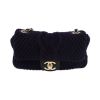 Chanel  Mini Timeless shoulder bag  in navy blue jersey - 360 thumbnail